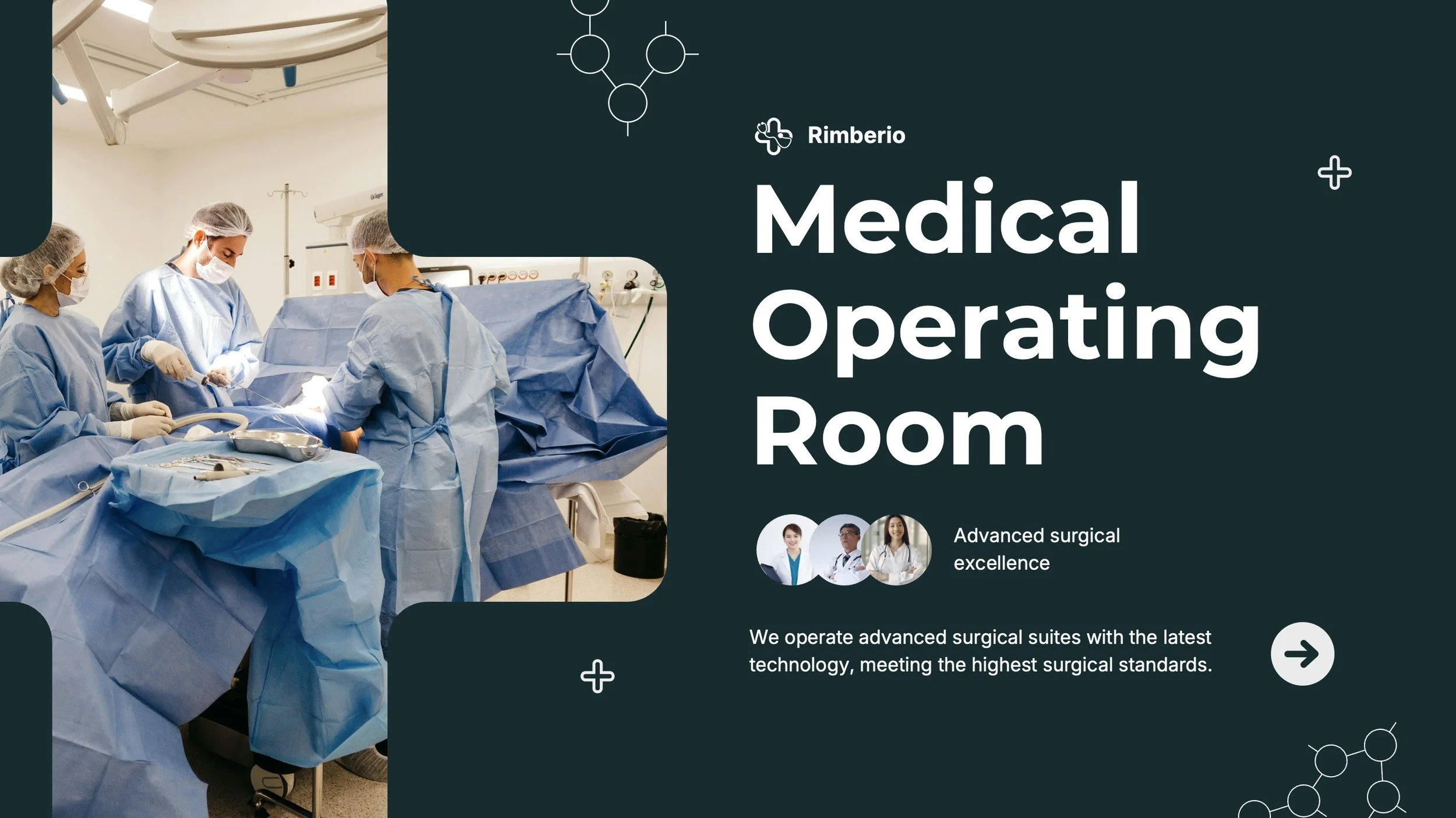 Medical team performing surgery in an operating room.