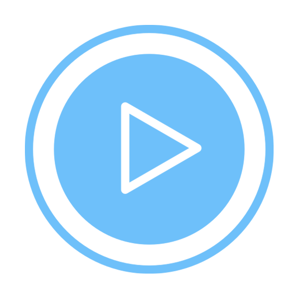A blue circular play button icon with a white triangle in the center pointing to the right.
