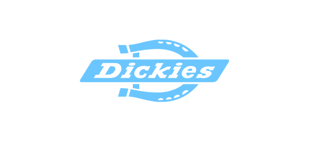 Dickies logo with a black and blue design