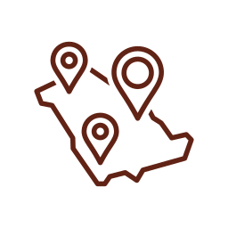 Map icon representing local window and door replacement services available throughout Waco, Woodway, and nearby Central Texas communities.