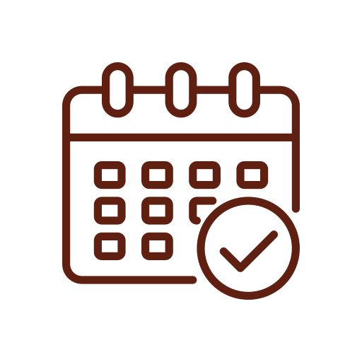 Calendar icon representing easy appointment scheduling for window or door consultations in Waco with Belle Windows & Doors. Fast quotes, on your time.