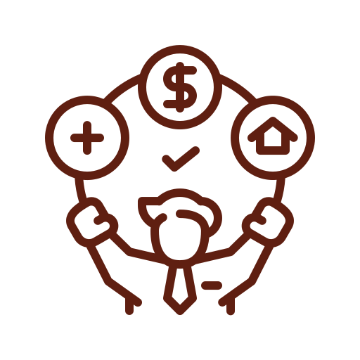 Icon symbolizing smart home improvement decisions with Belle Windows & Doors. Helping Waco homeowners balance quality, affordability, and value in every window and door project.