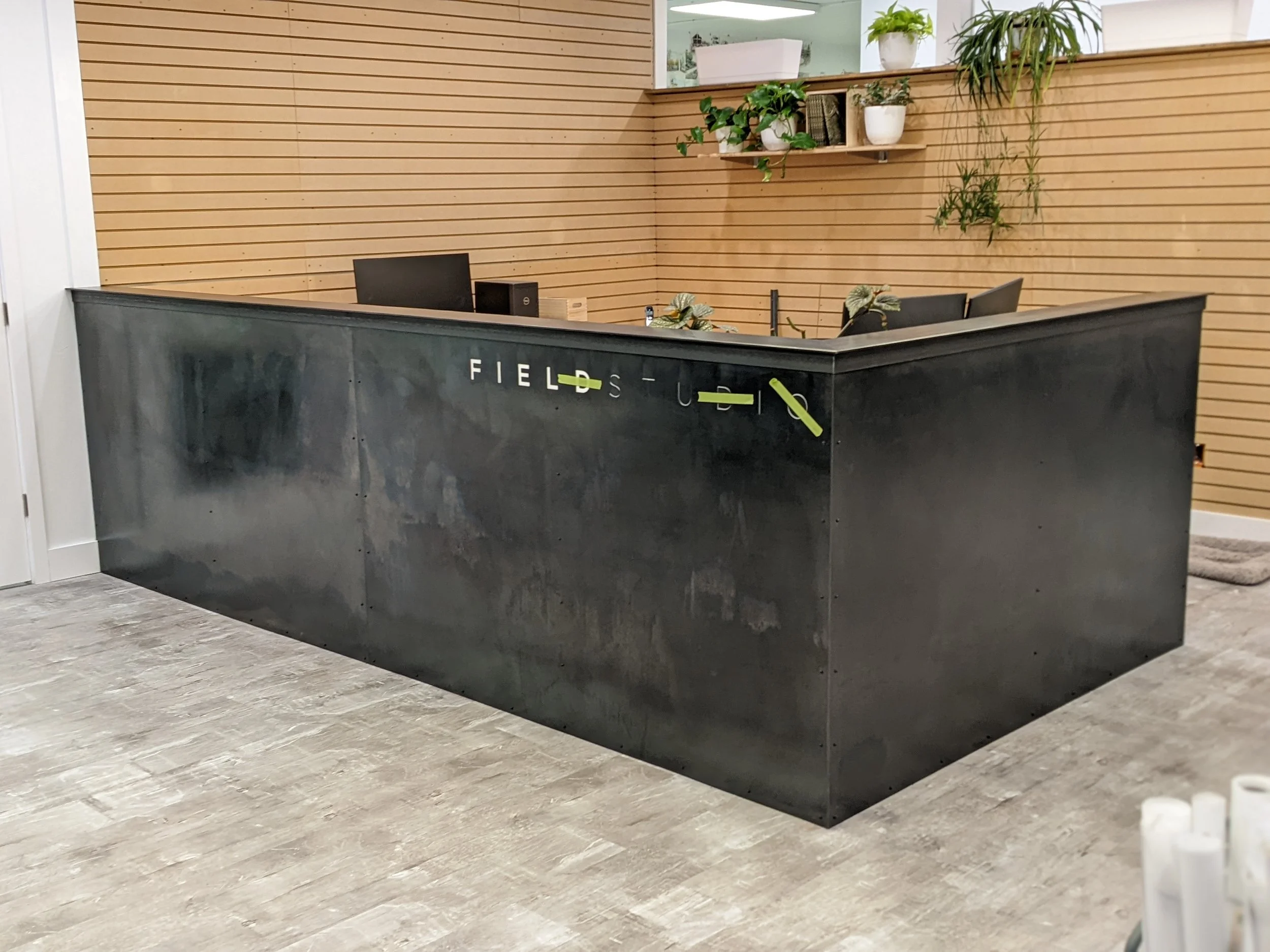 Field Studio, reception desk cladding