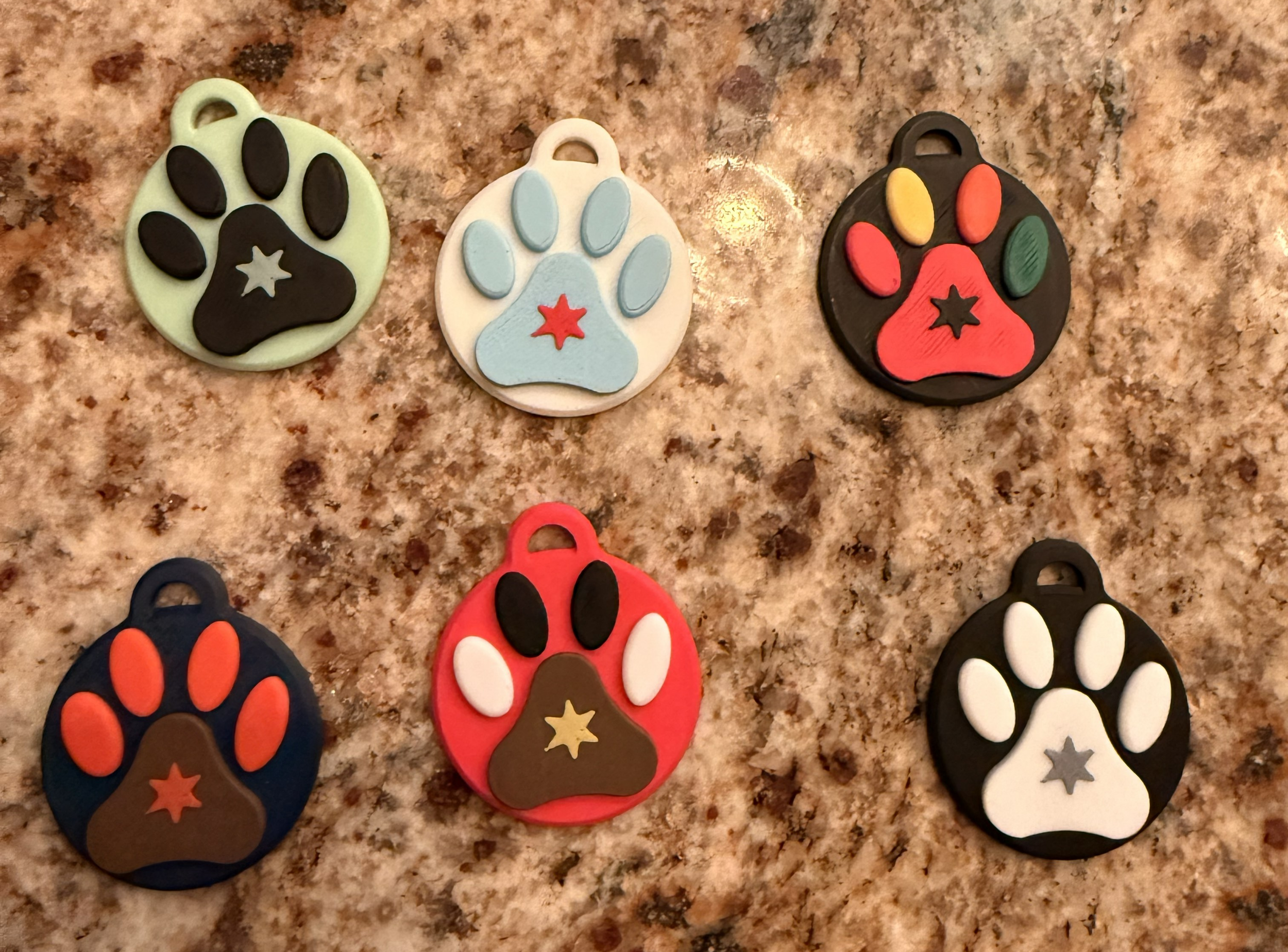 Dog paw keychain/tag