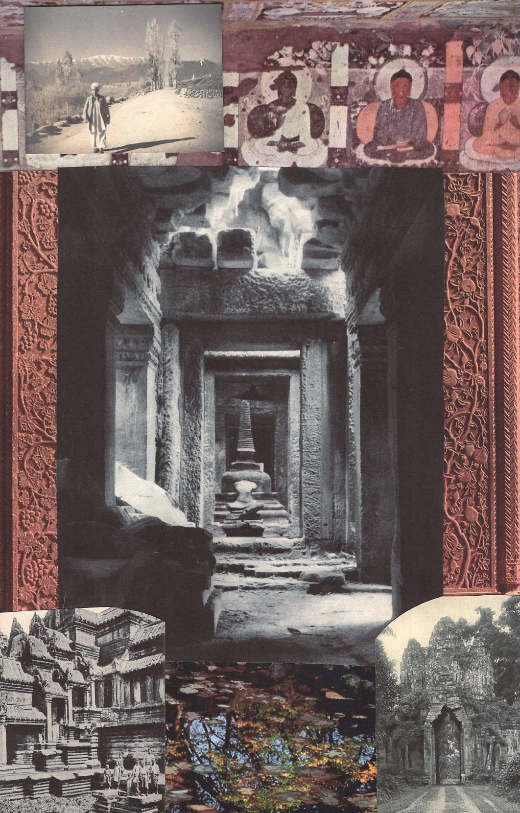 Buddha #9 ... Original collage art, large card paper reprint ...