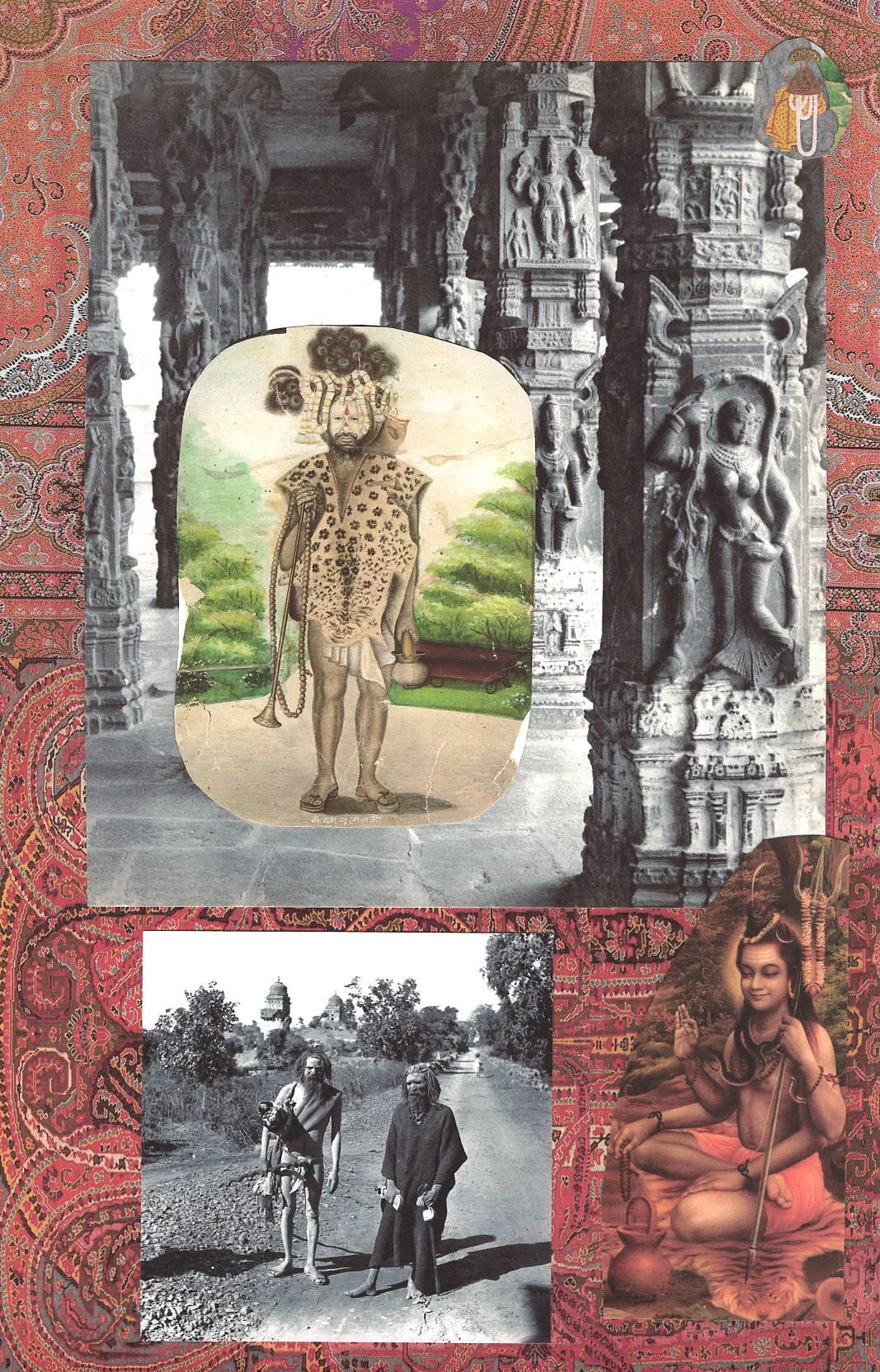 Holy Man #5 ... Original collage art, large card paper reprint ...