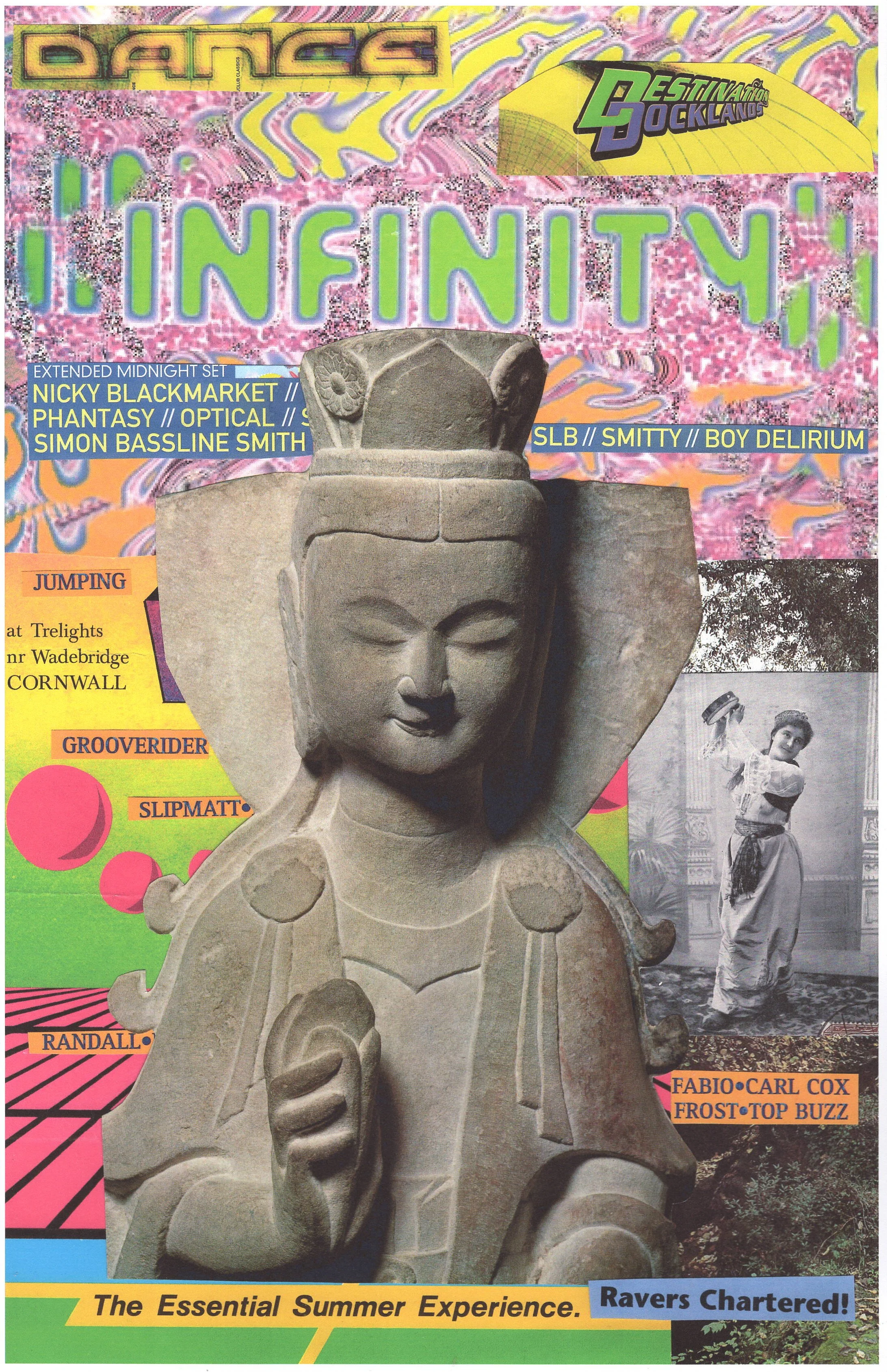 Infinity Rave ... Original rave collage artwork, large card paper reprint ...