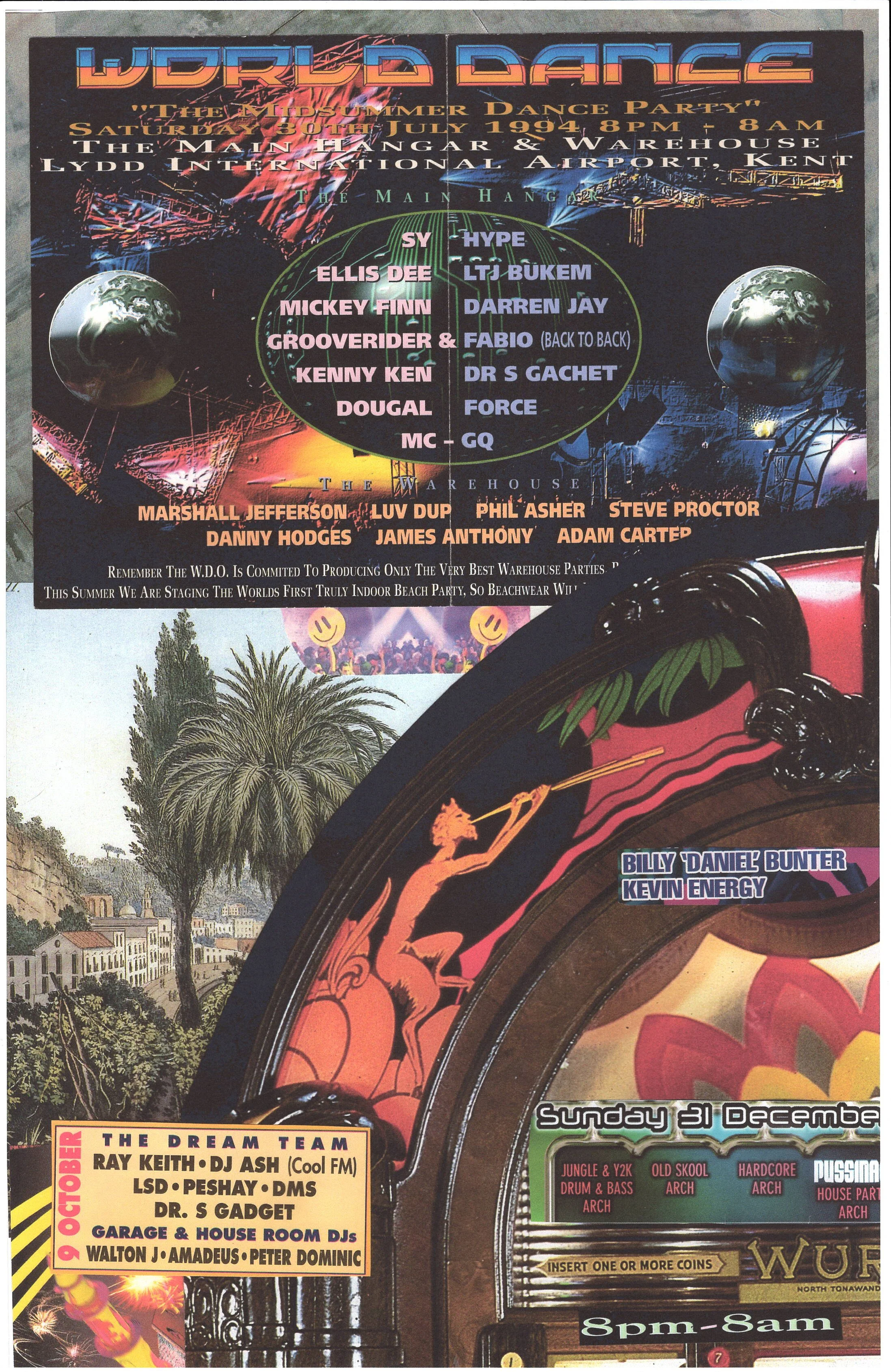 World Rave #3 ... Original rave poster collage artwork, paper reprint ...