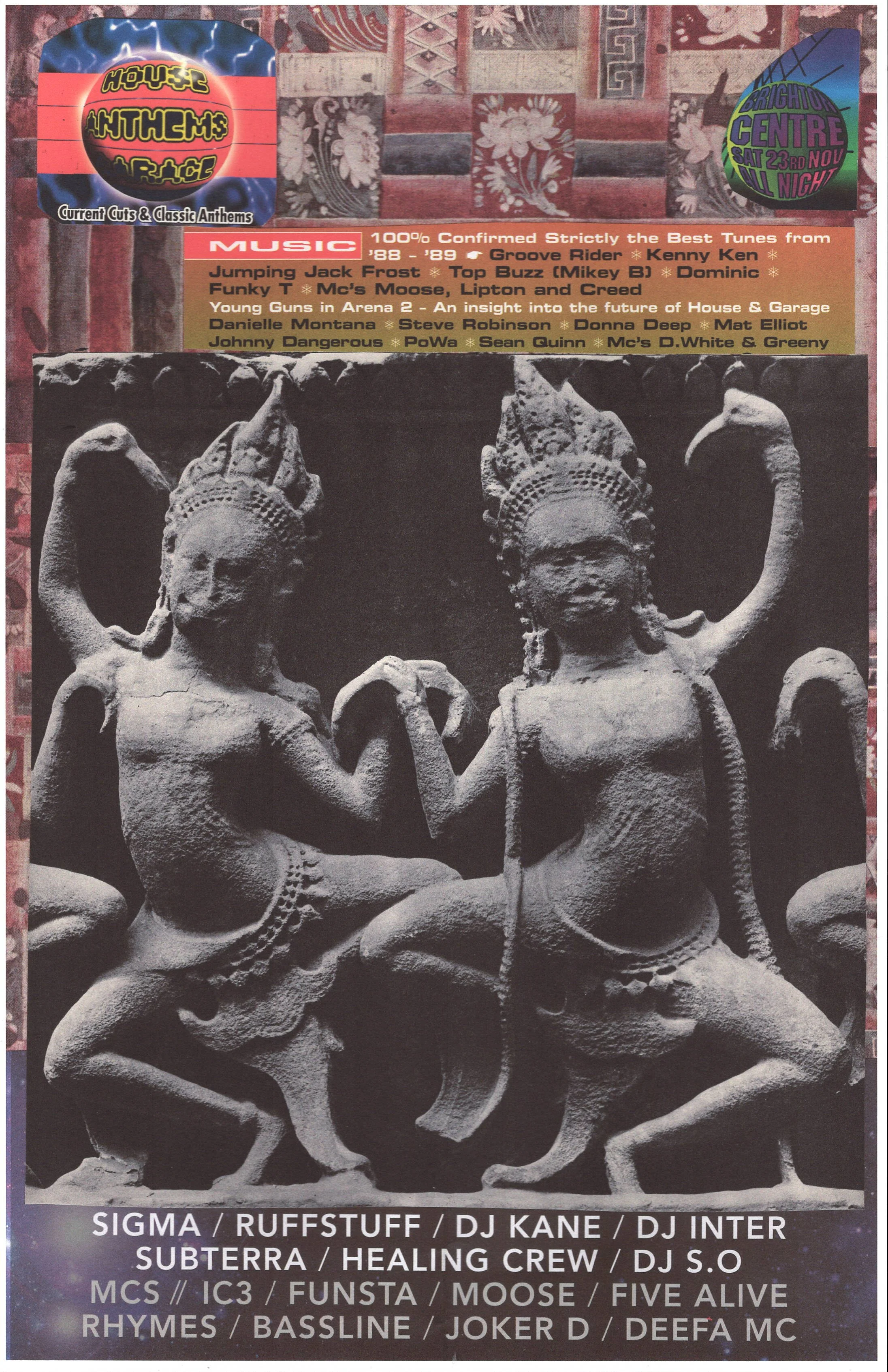 Dancer Rave ... Original rave dance music poster collage artwork, large card paper reprint ...