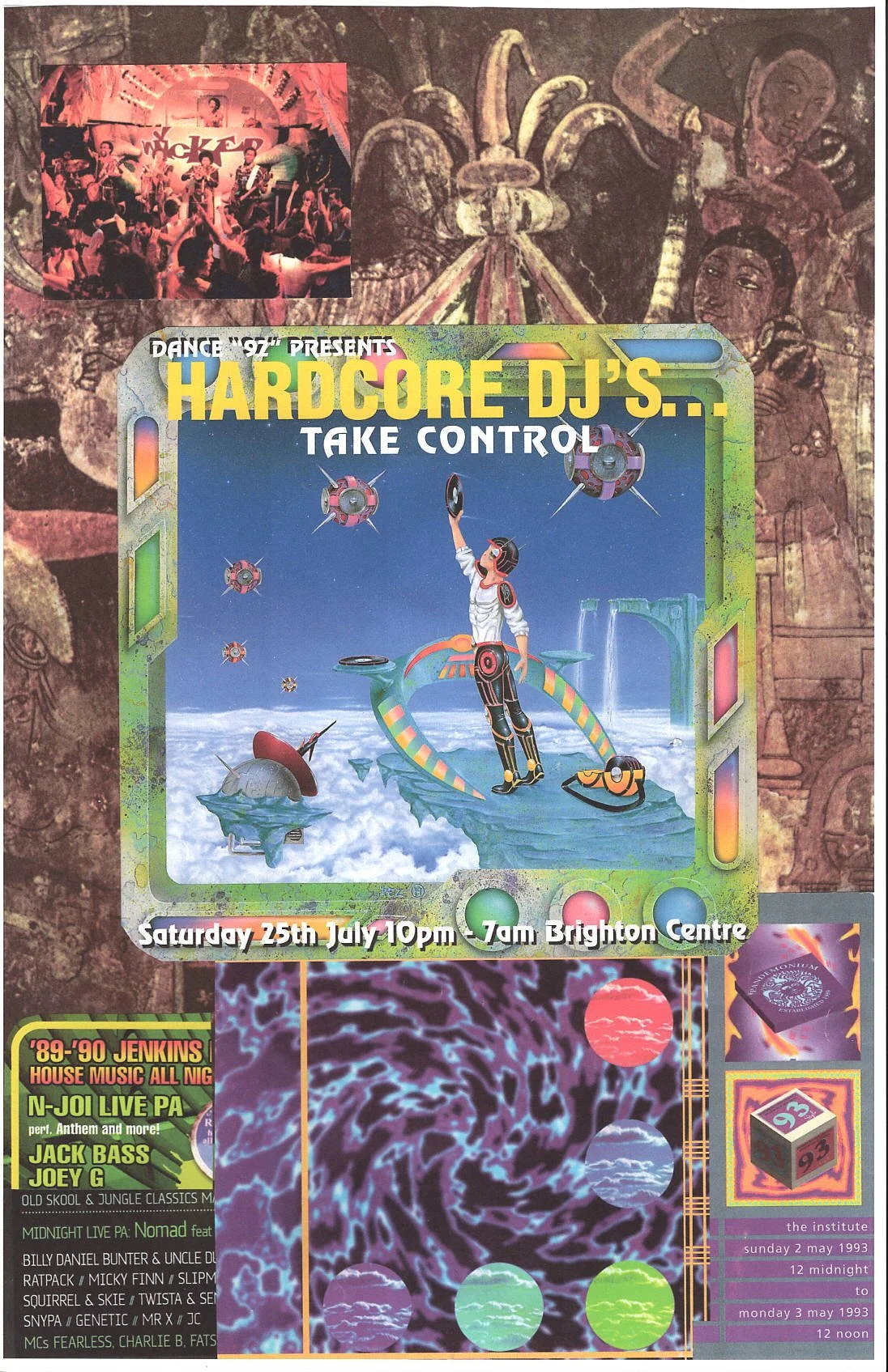 Dance 92 Rave ... Original rave poster collage artwork, paper reprint ...