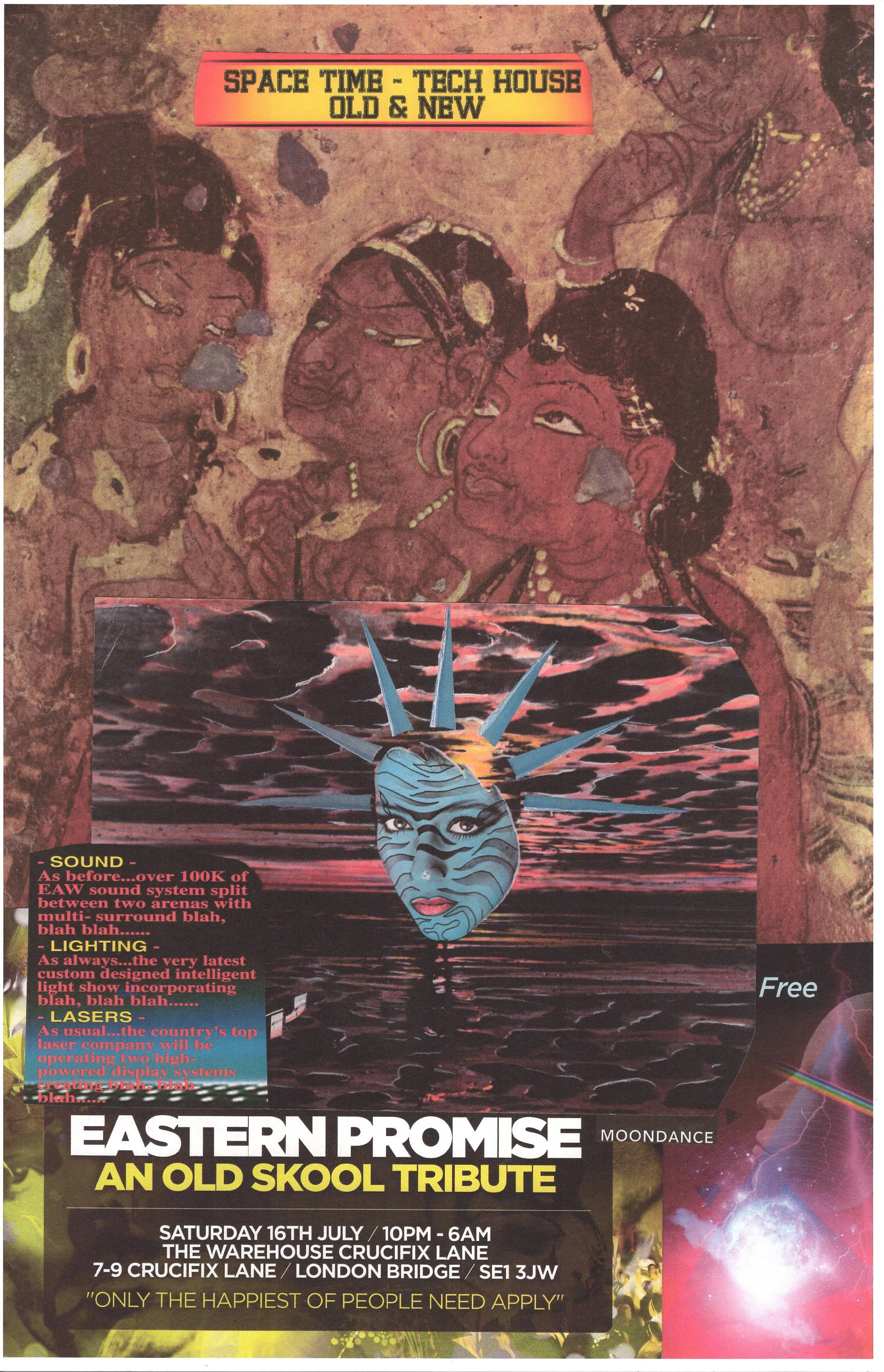 Eastern Rave ... Original rave poster collage artwork, paper reprint ...