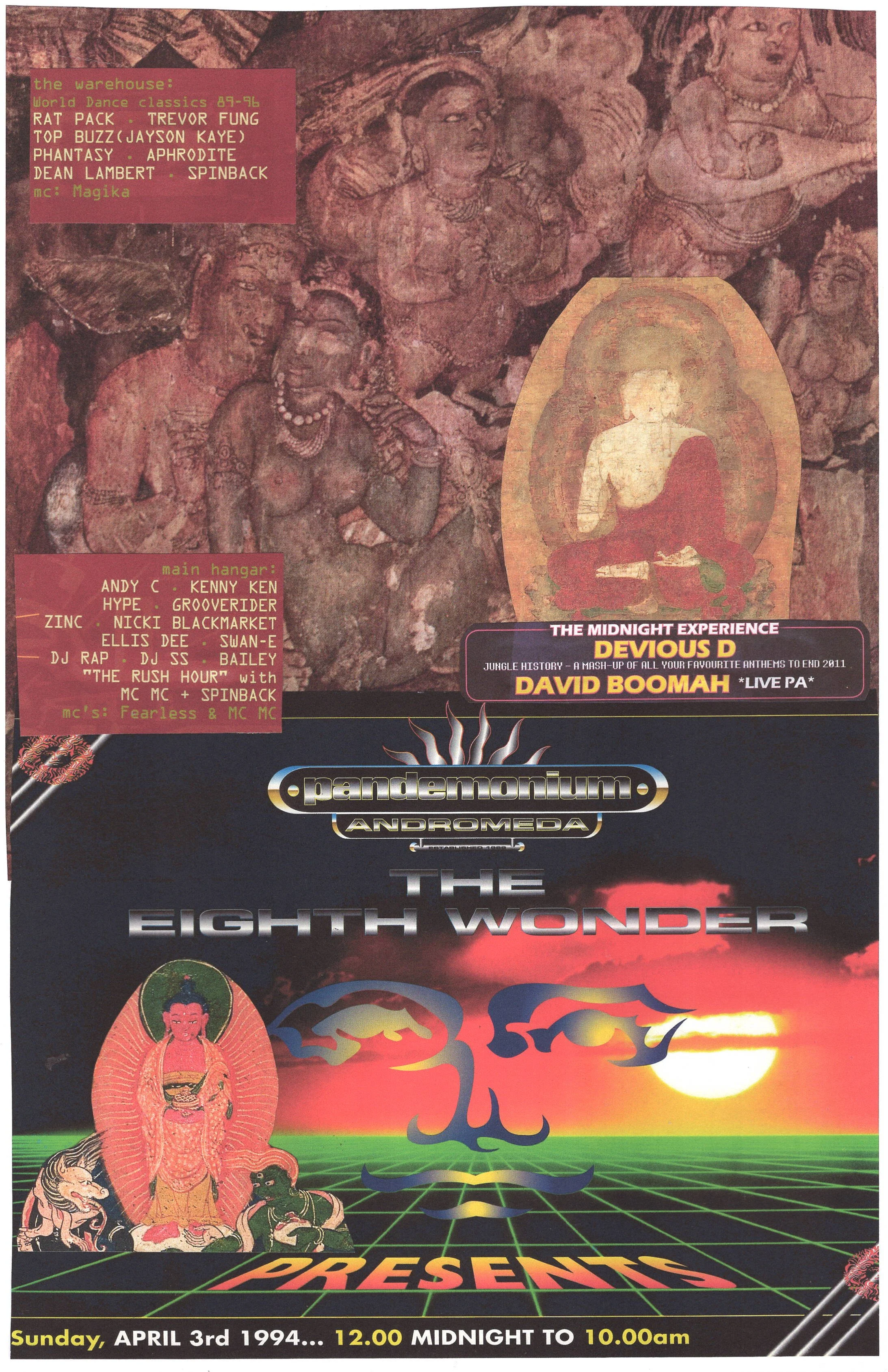 Wonder Rave #2 ... Original rave music collage artwork, large card paper reprint