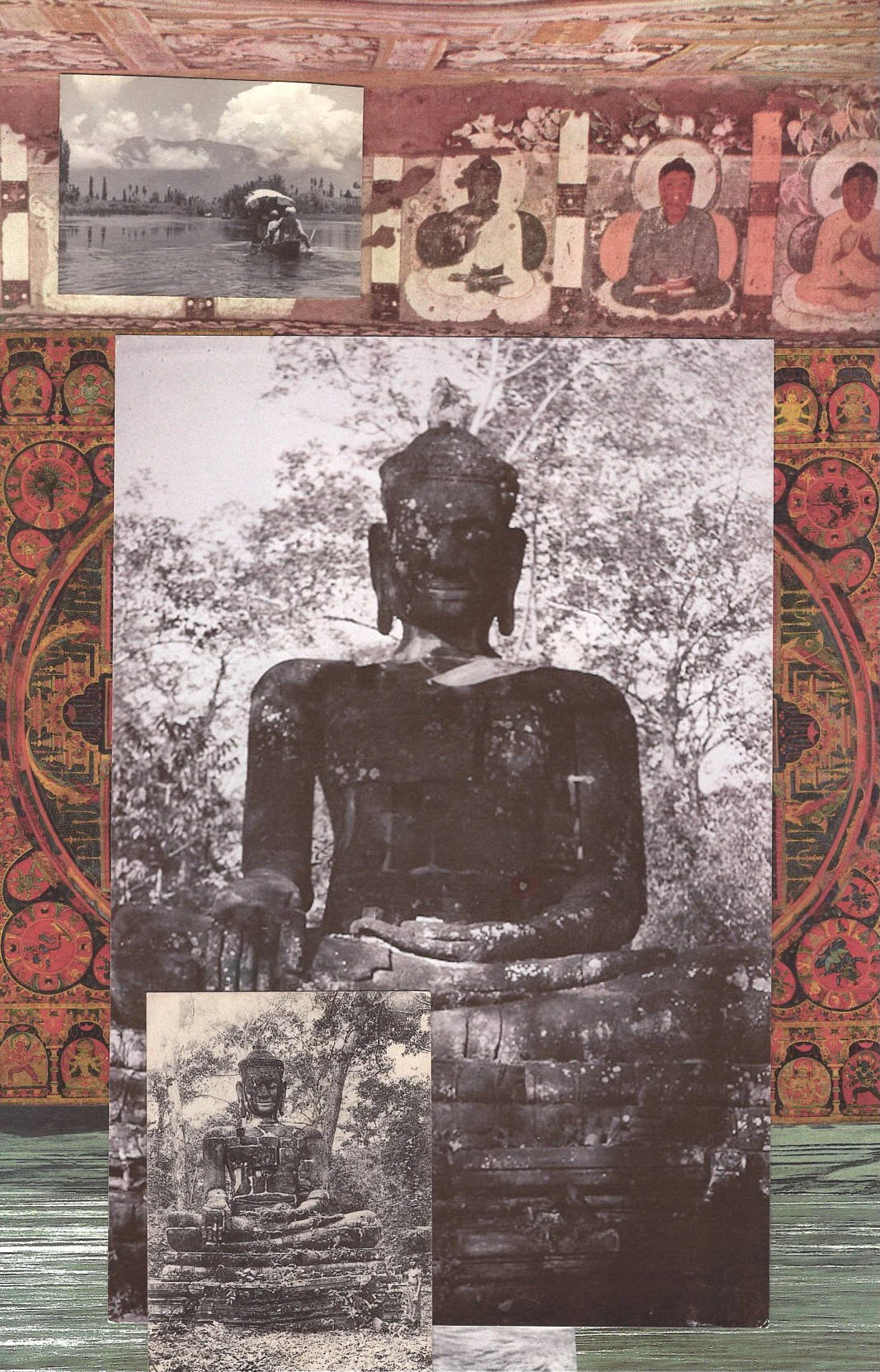 Buddha #10 ... Original collage artwork, large card paper reprint ...