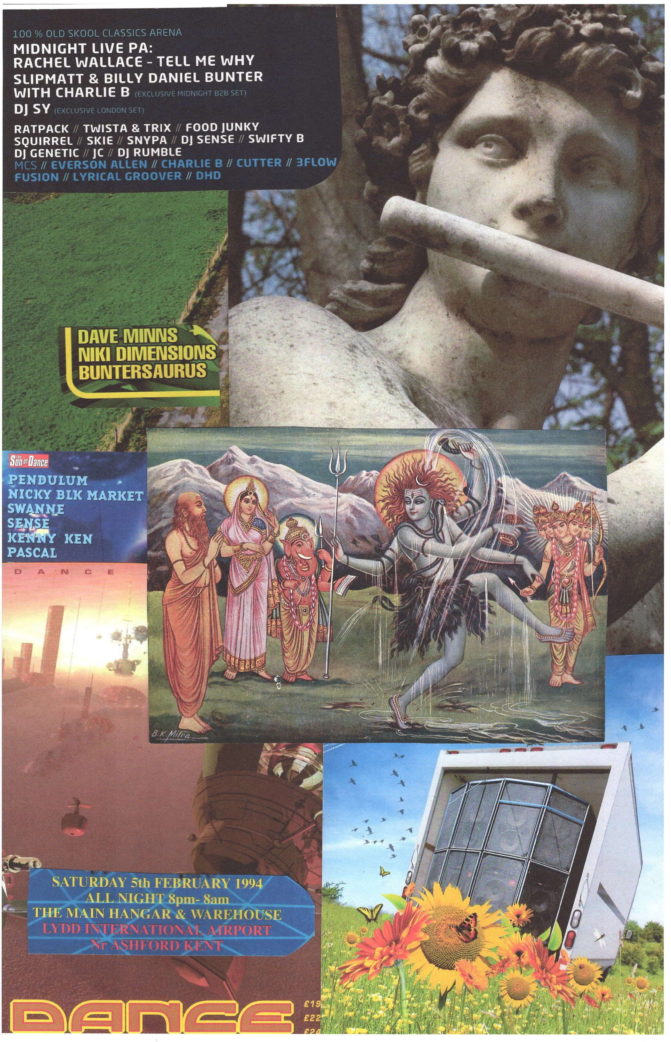 Dance Rave ... Original rave poster collage artwork, card paper reprint ...