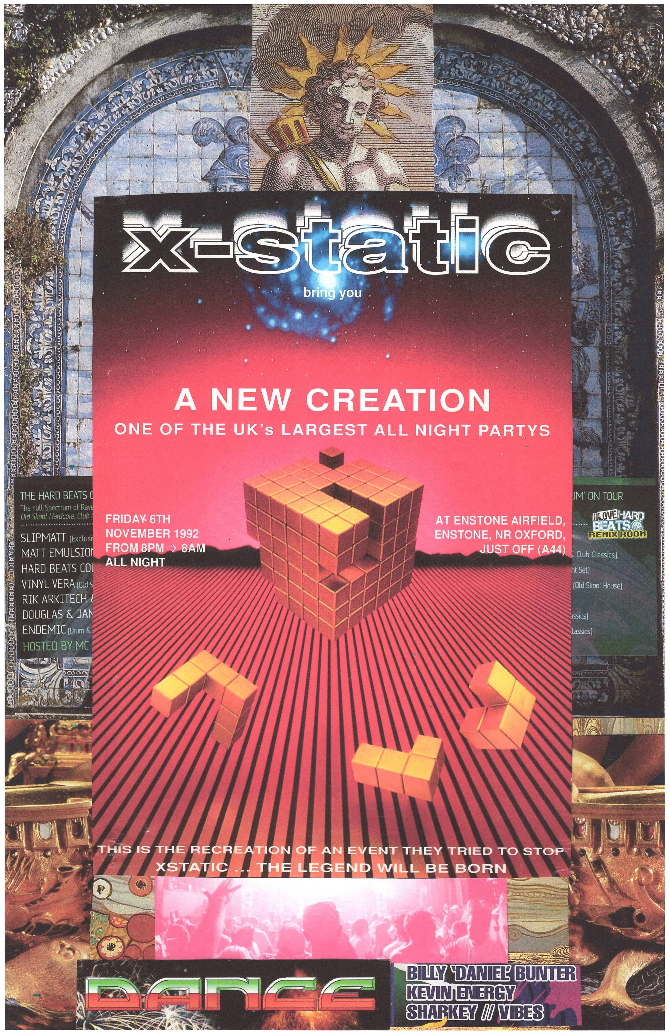 Xstatic Rave ... Original rave collage poster artwork, paper reprint ...