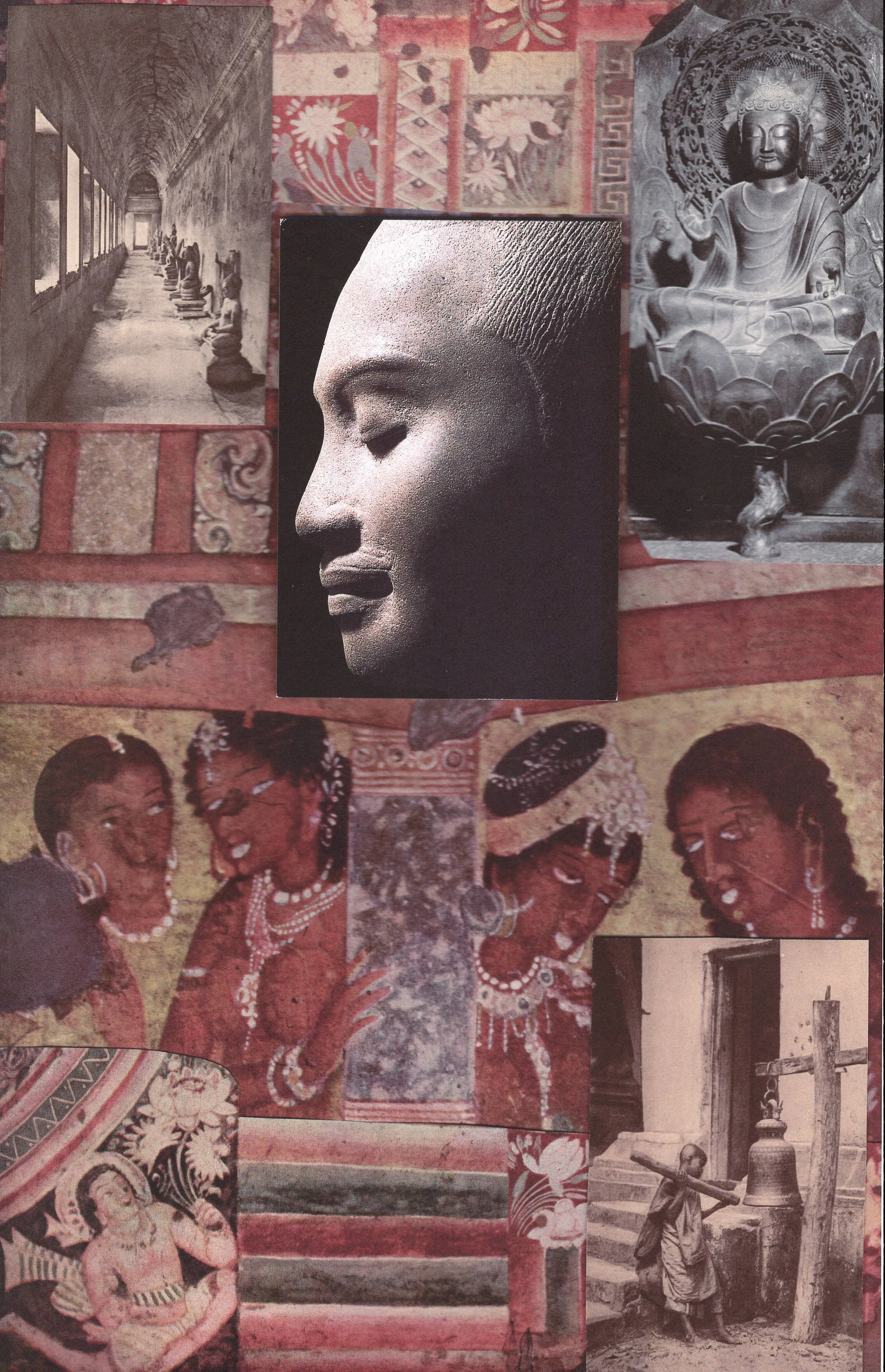 Buddha #12 ... Original collage artwork, paper reprint ...