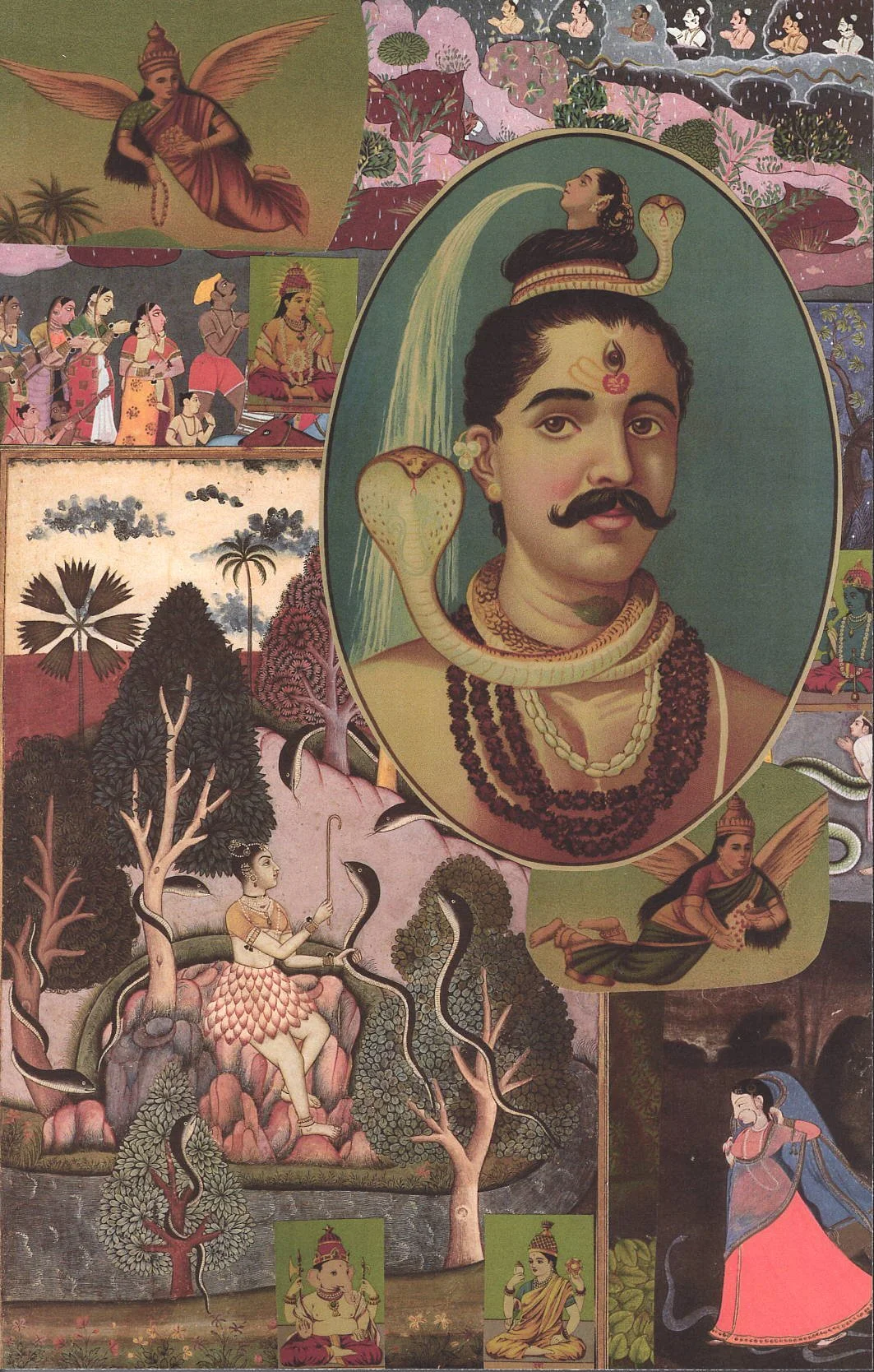 Lord Shiva ... Original collage artwork, large card paper reprint ...