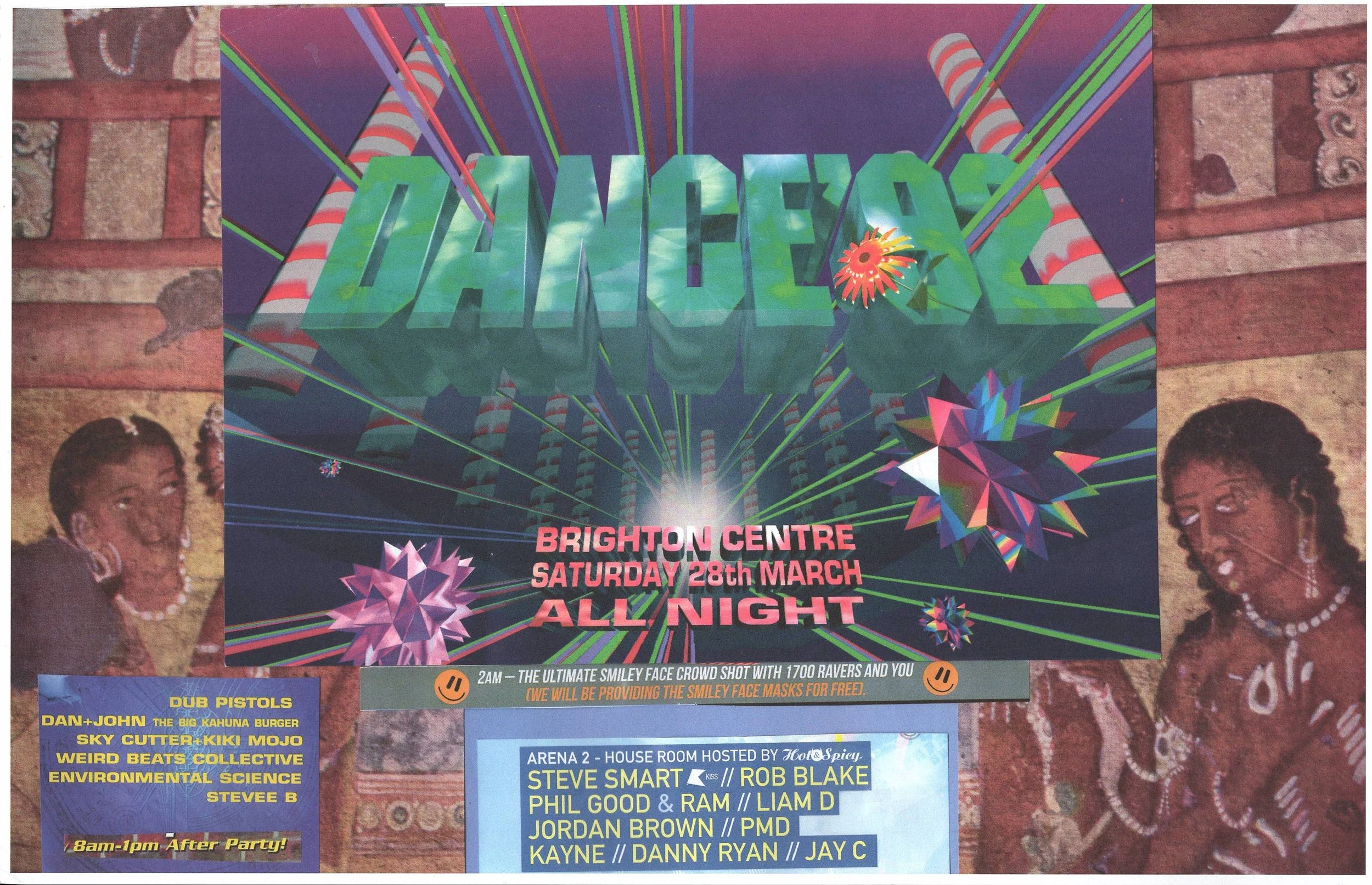 Dance 92 Rave #2 ... Original rave dance music collage art, large card paper reprint ...