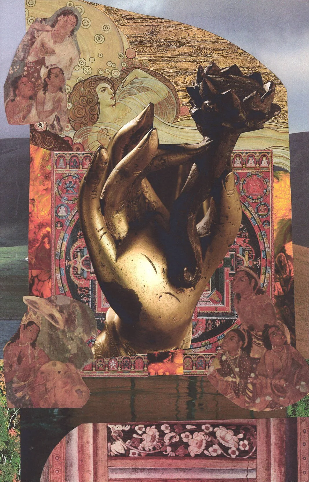 Buddha #14 ... Original collage artwork, card paper reprint ...