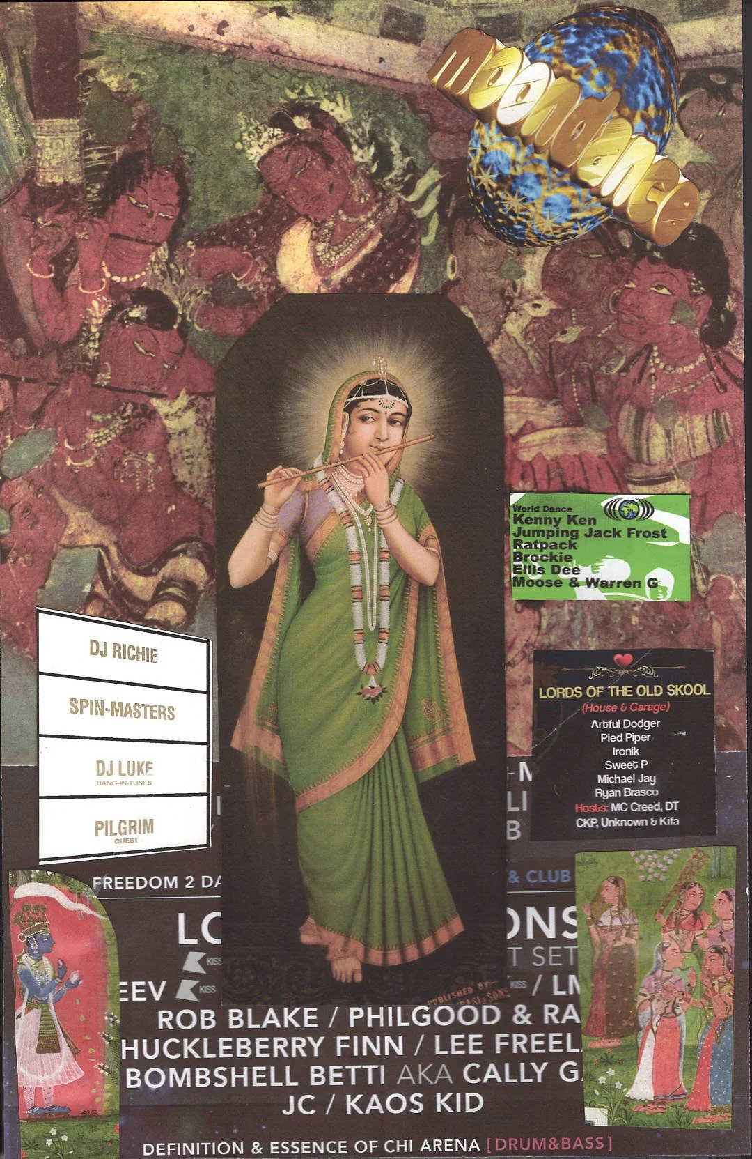 Radha Rave ... Original collage artwork, paper reprint ...