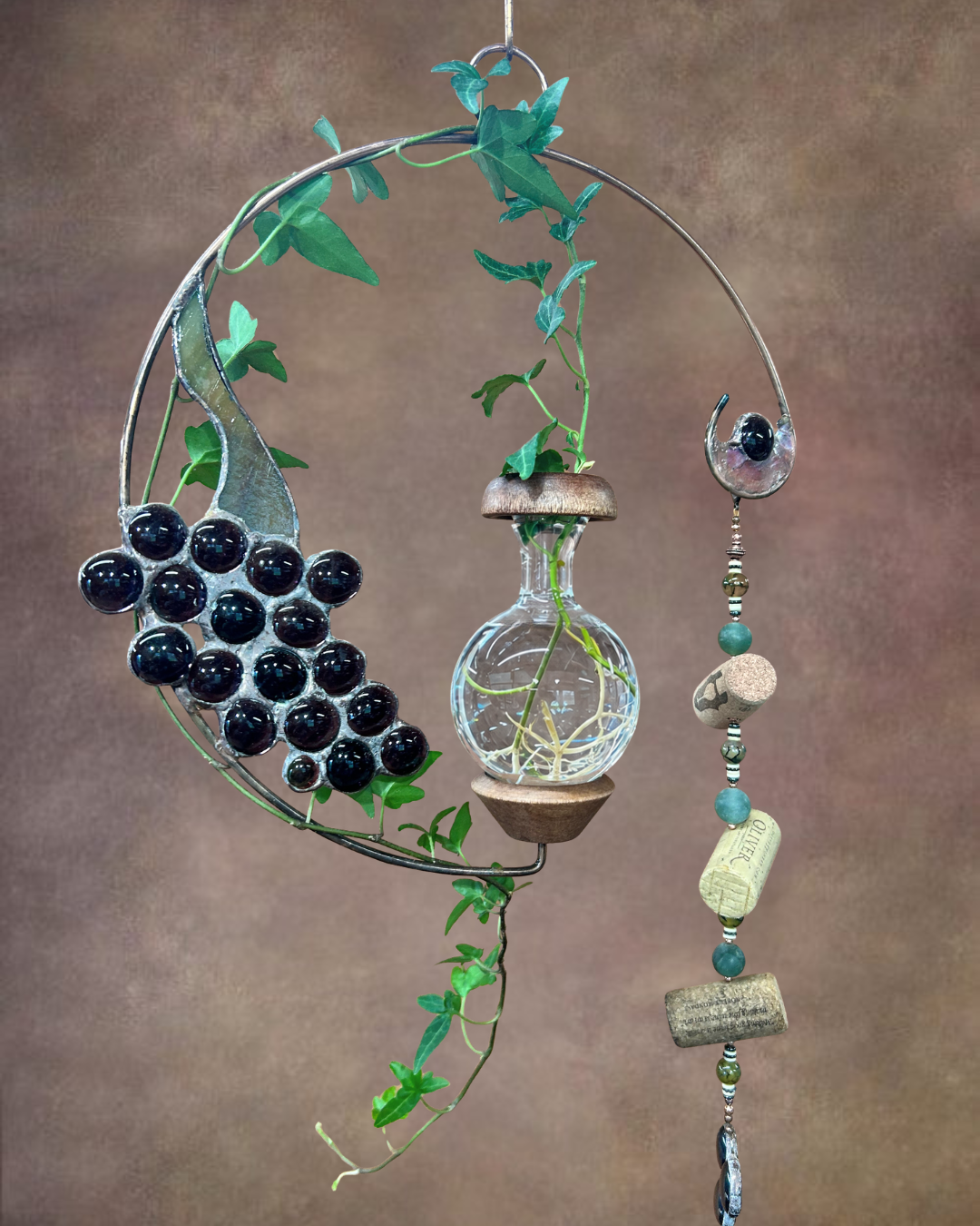 Plant Rooter with Glass Grapes, Propagation Station. USA Made