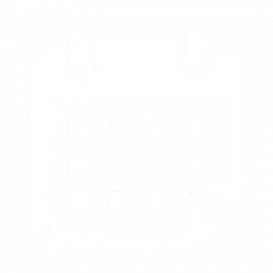Black and white icon of a calendar with a folded corner
