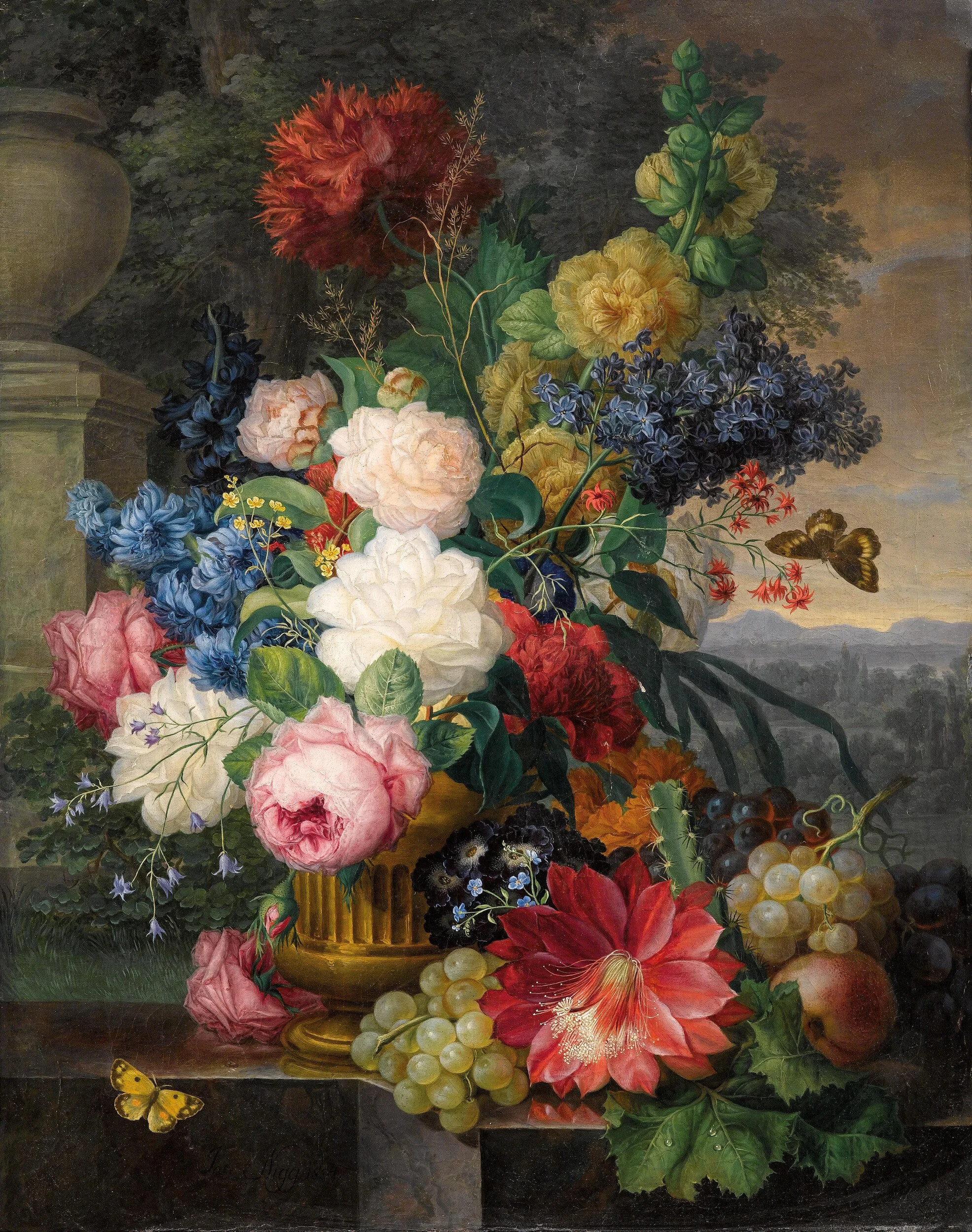Still Life with Butterflies, Flowers, and Fruit - Joseph Nigg.jpg