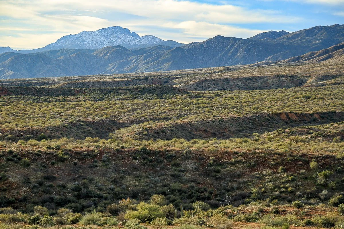 Ancient gullies and terraces near Punkin Center. 