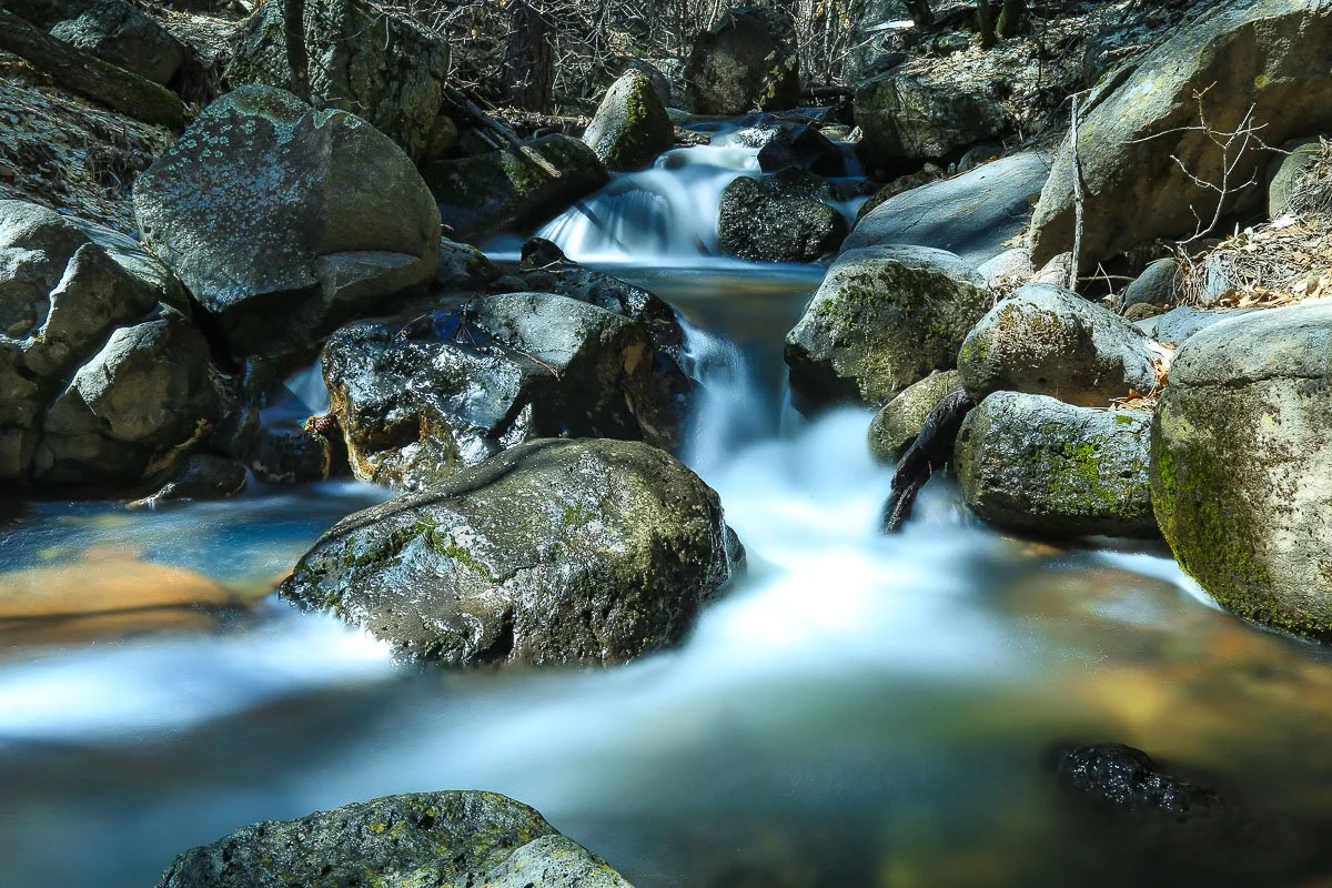 Weber Creek cascading into pools of water.
