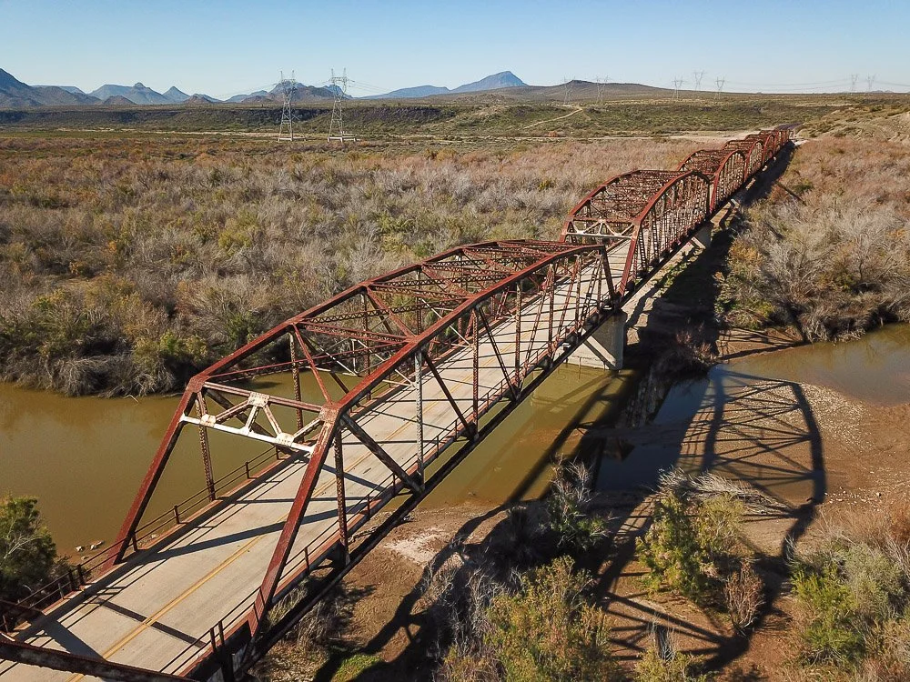 Completed in 1927, the Gillespie Dam Bridge north of Gila Bend was once part of the transcontinental highway connecting San Diego and Georgia. 