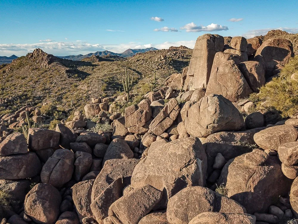 A city of large granite boulders west of Four Peaks. 