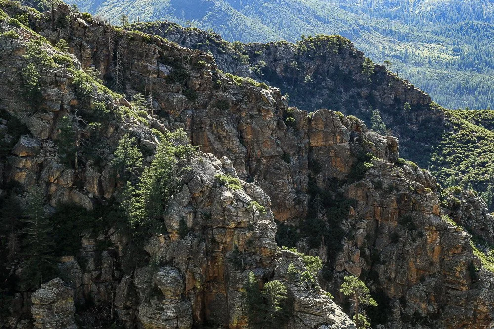 Resistant spines of Coconino sandstone at the Mogollon Rim.
