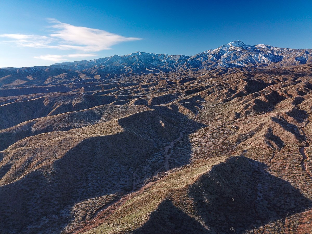 The crisp winter air fills the eroded landscape on the east side of Four Peaks. 