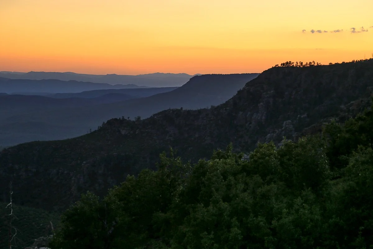 A golden sky along the Mogollon Rim. 