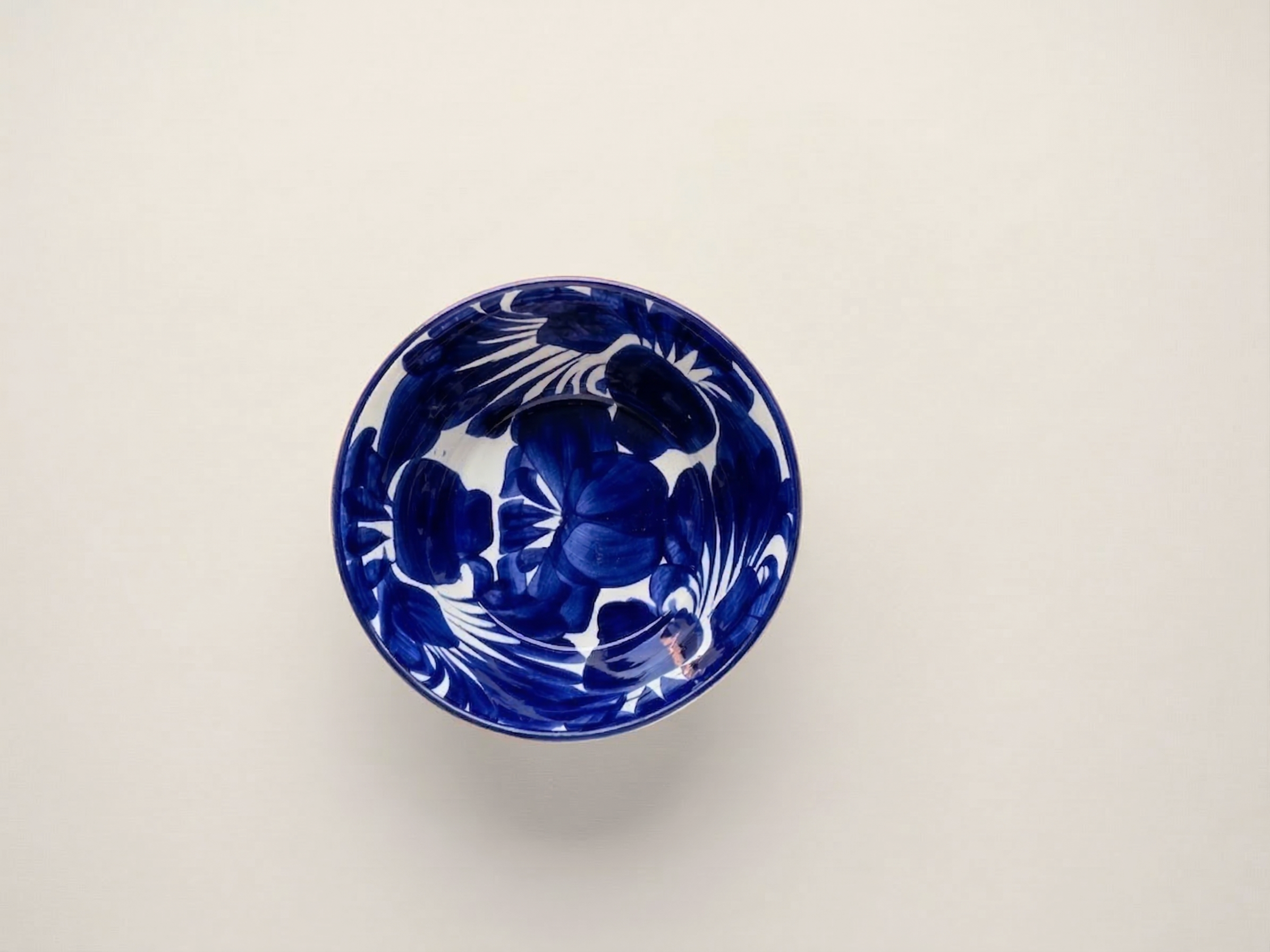 Extra Large Hand-Painted Cobalt Blue Talavera Ceramic Serving Bowl