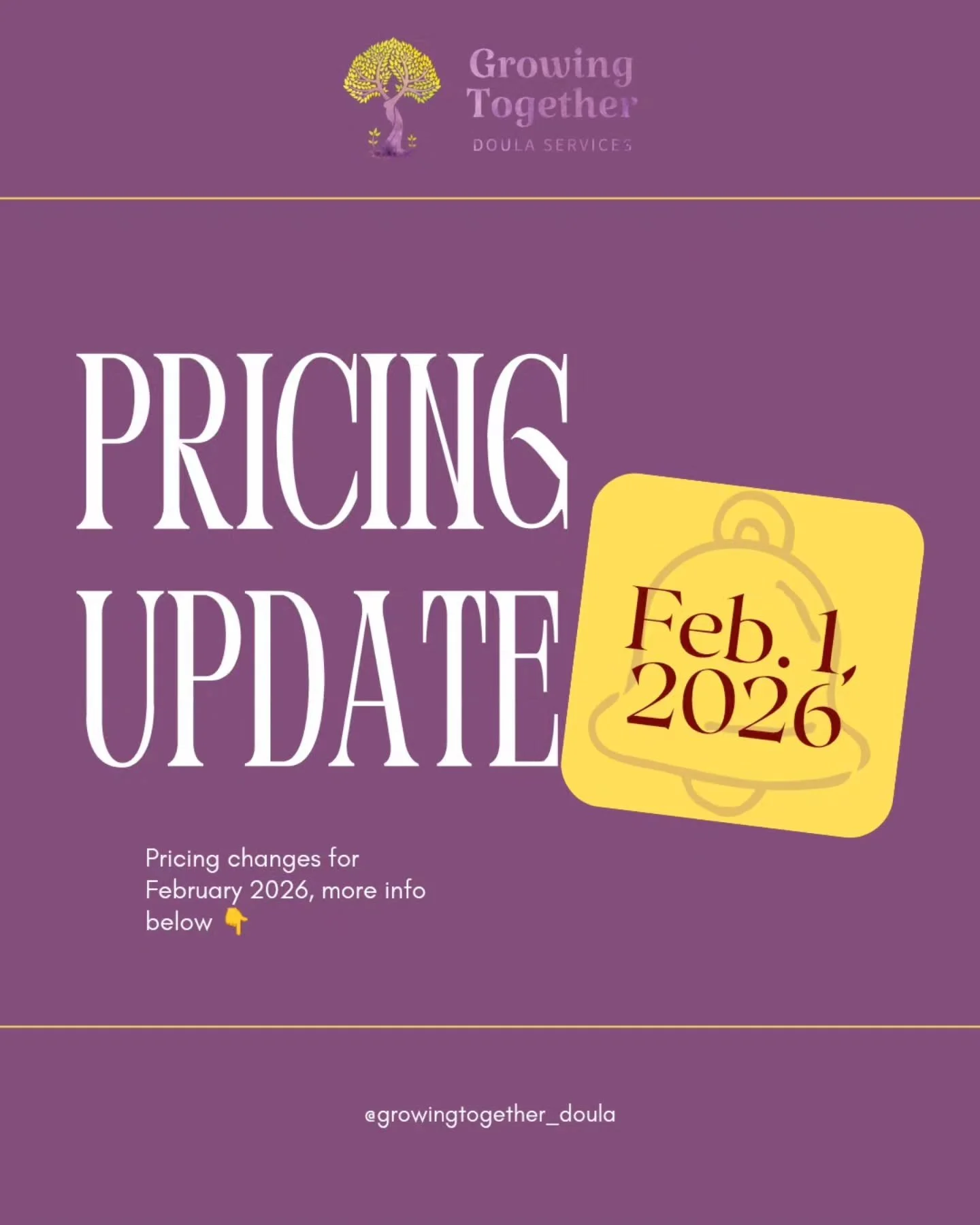 📢A quick update...

As my practice continues to grow and evolve, I&rsquo;ll be implementing a pricing update for birth and postpartum packages beginning February 1, 2026.

This adjustment reflects the level of care I provide &mdash; including extend
