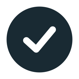 Checkmark inside a dark circle