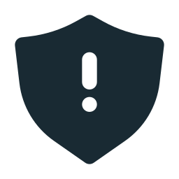 Shield icon with an exclamation mark indicating warning or alert