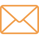 Outline of an envelope in orange