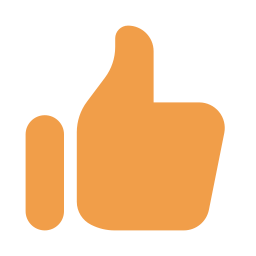 Thumbs up icon in orange color