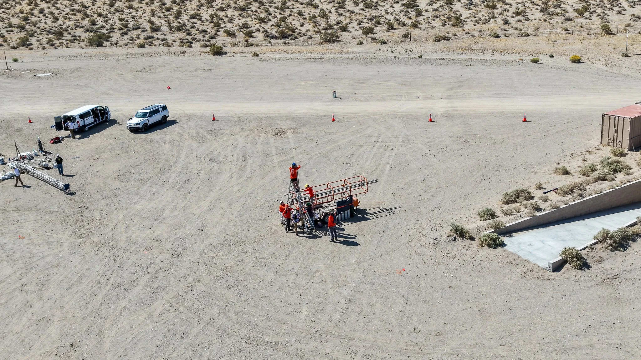 Aerial view of a desert.