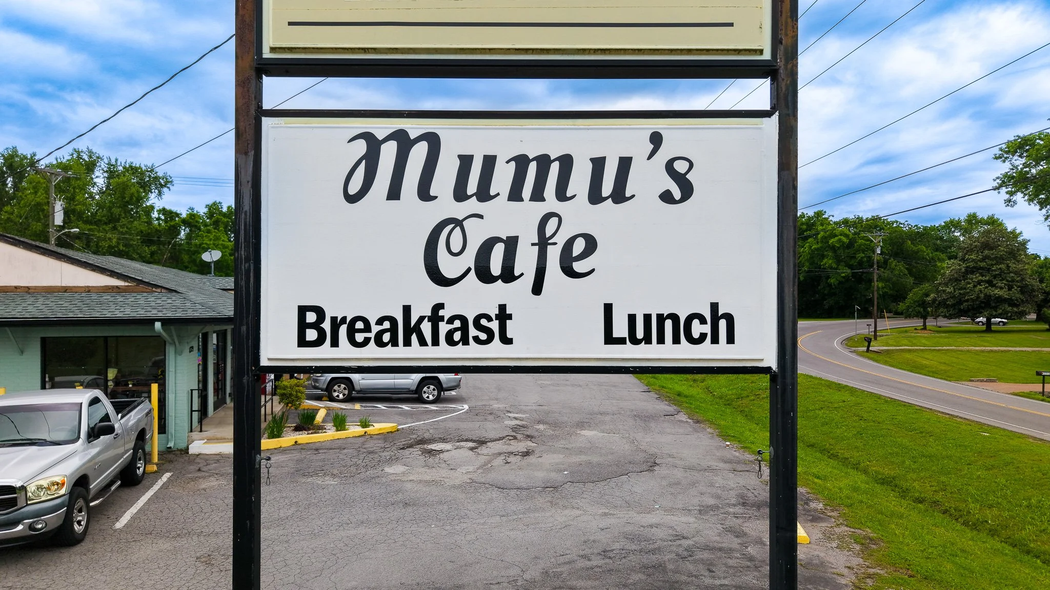  Mumu's Cafe sign taken by drone.