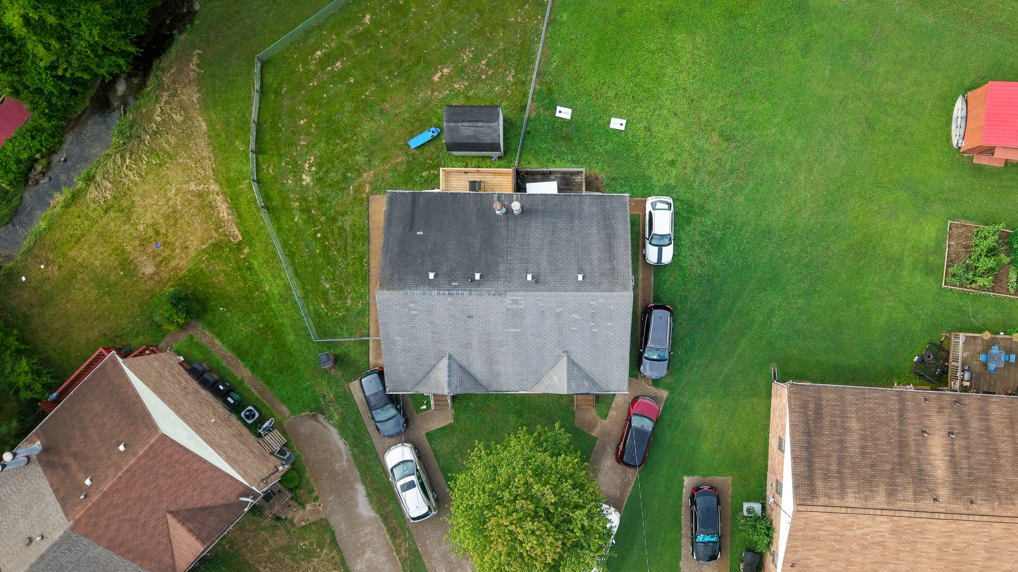 Aerial view of a house
