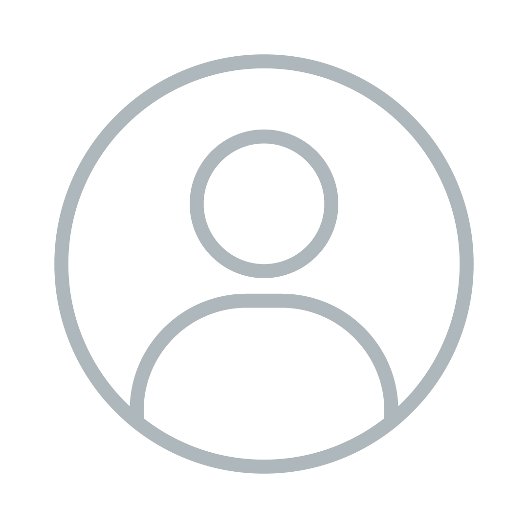 Placeholder image representing a user profile icon, a circle with a generic person outline inside.