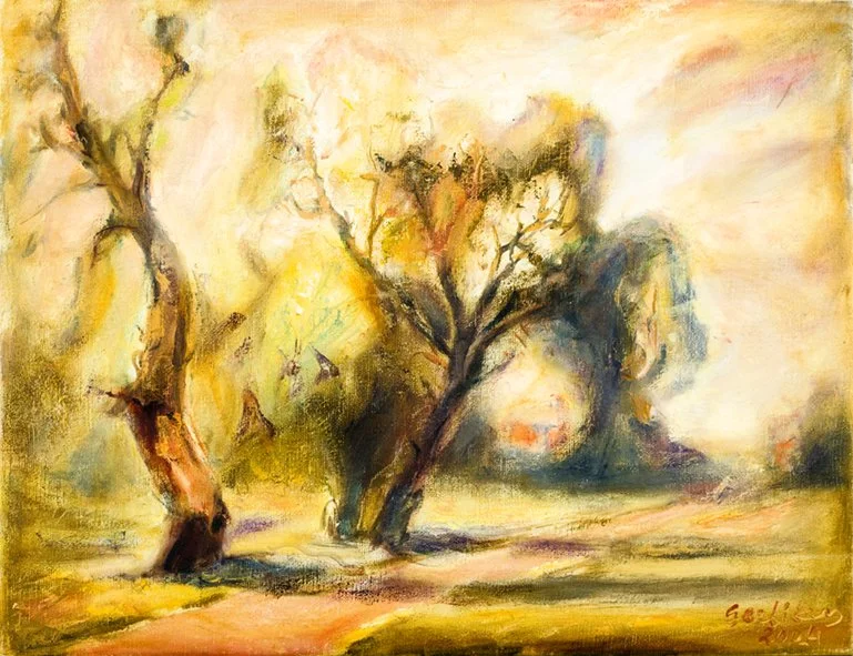 Seno parko likučiai. 2004. Drb., al., 46x60.