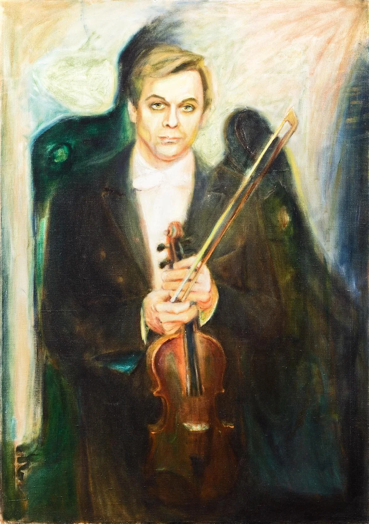 Smuikininko Raimundo Katiliaus portreto eskizas. 1984. Kart., al., 105x85.