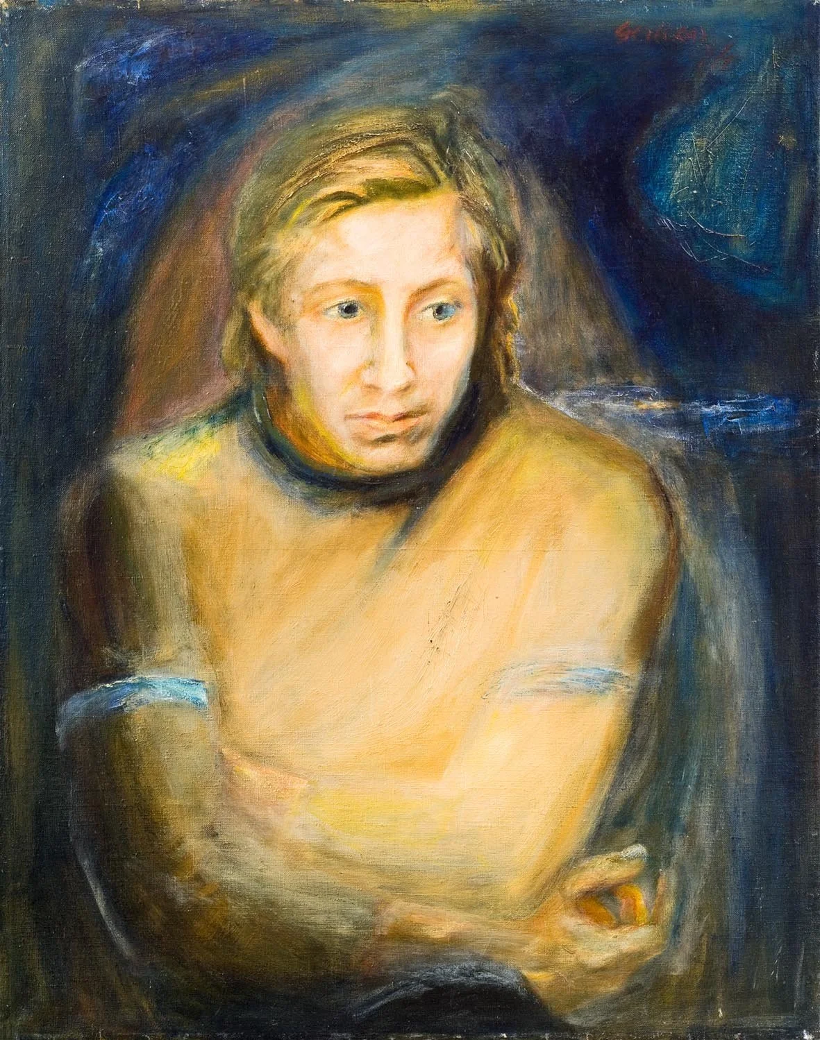 Aktoriaus Algirdo Latėno portretas. 1984. Drb., al., 92x73.