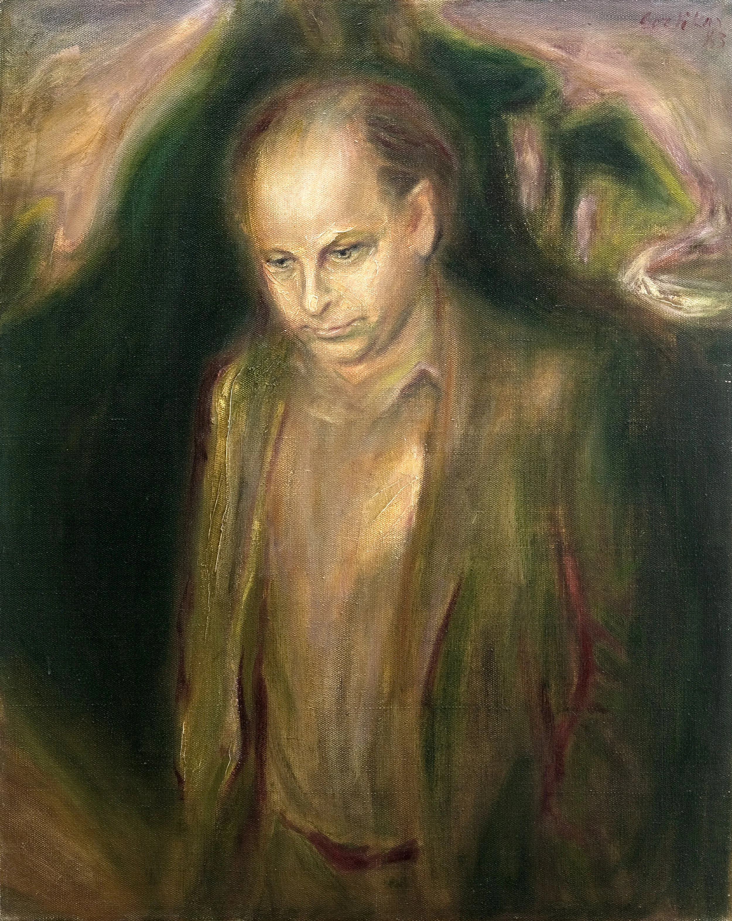 Poeto Jono Strielkūno portretas. 1982. Drb., al., 146x116.