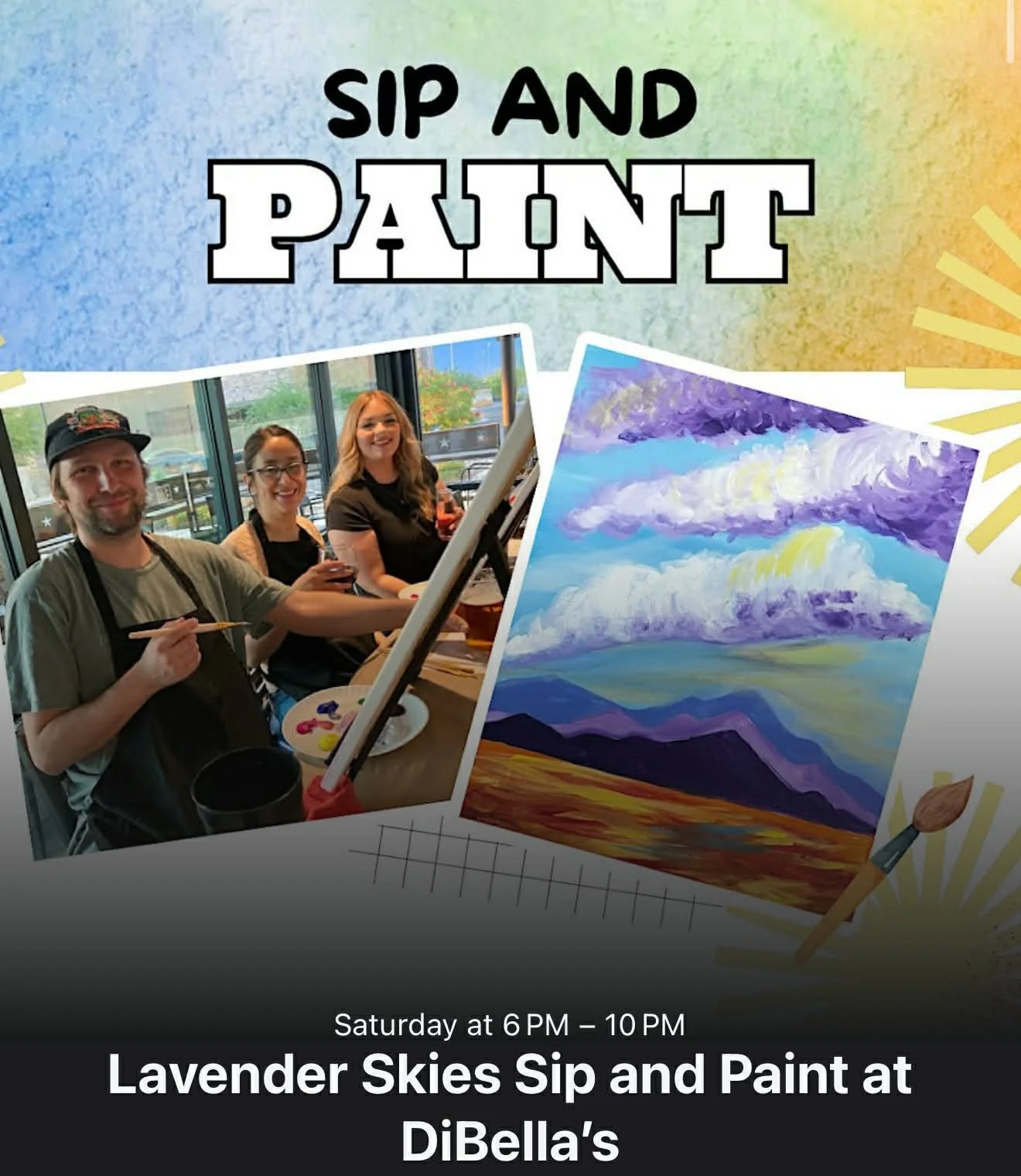 Lavendar Skies Sip and Paint