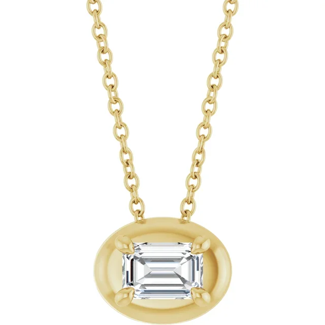 14K Yellow Gold 3/8 CTW Lab-Grown Diamond 16-18" Necklace